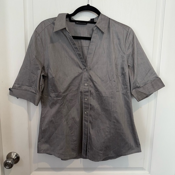 New York & Company Tops - New York & Company Gray Button-Up Blouse